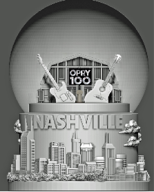 Opry 100 Nashville Skyline Snowglobe