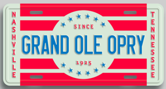 Opry Retro License Plate