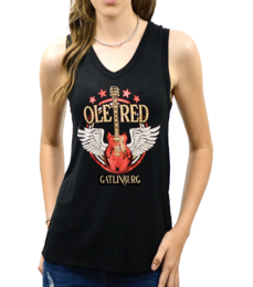 Ole Red Gatlinburg Bling Wing Guitar Lace Tank
