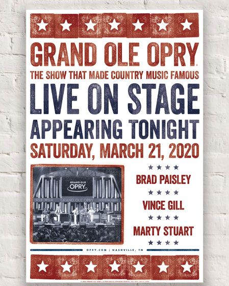 Grand Ole Opry Show Lineup Poster