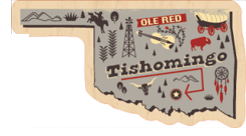 Ole Red Tishomingo Wood State Outline Sticker