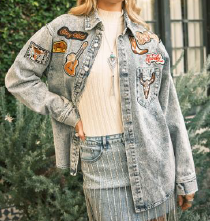 Western Patch Denim Jacket