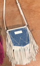 Wrangler Denim White Fringe Bag