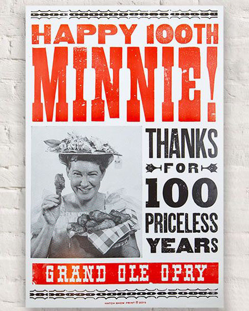 Minnie Pearl 100TH Anniversary Hatch Show Print