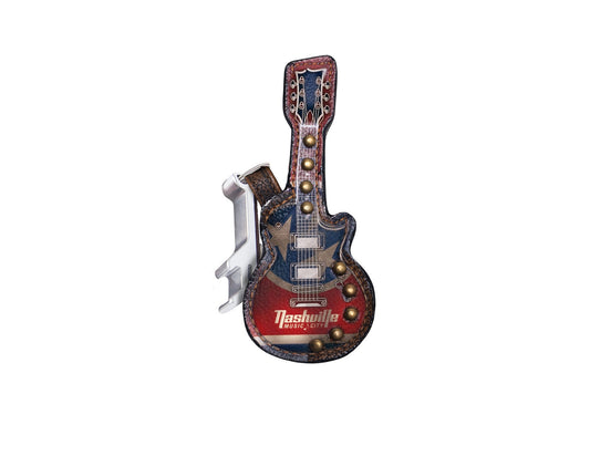 Nashville Leather Guitar Bottle Opener Keychain