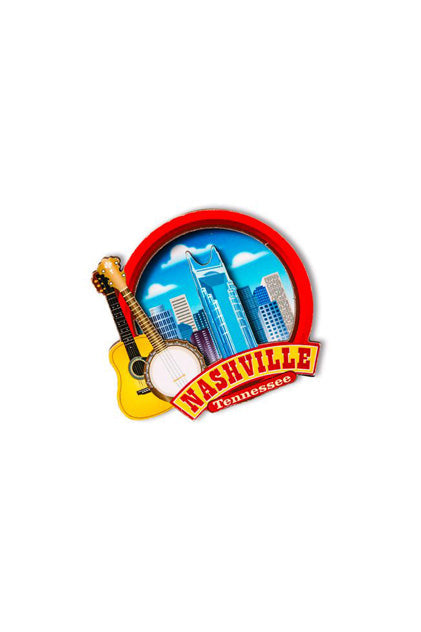 Nashville Skyline Circle Magnet