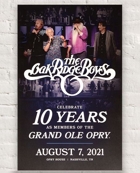 Oak Ridge Boys 10th Anniversary Poster