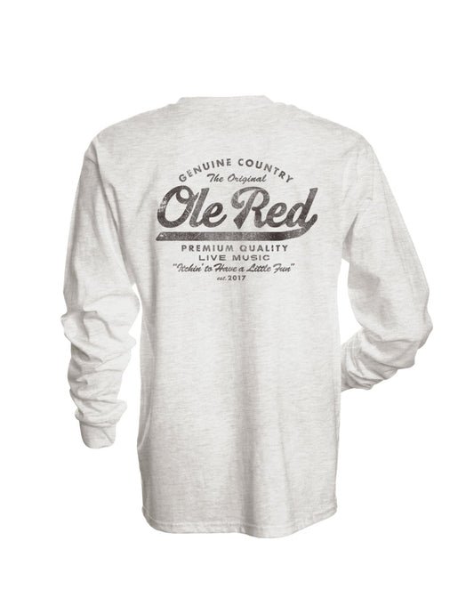 Ole Red 100 Proof Faux Suede Label Long-Sleeve T-Shirt