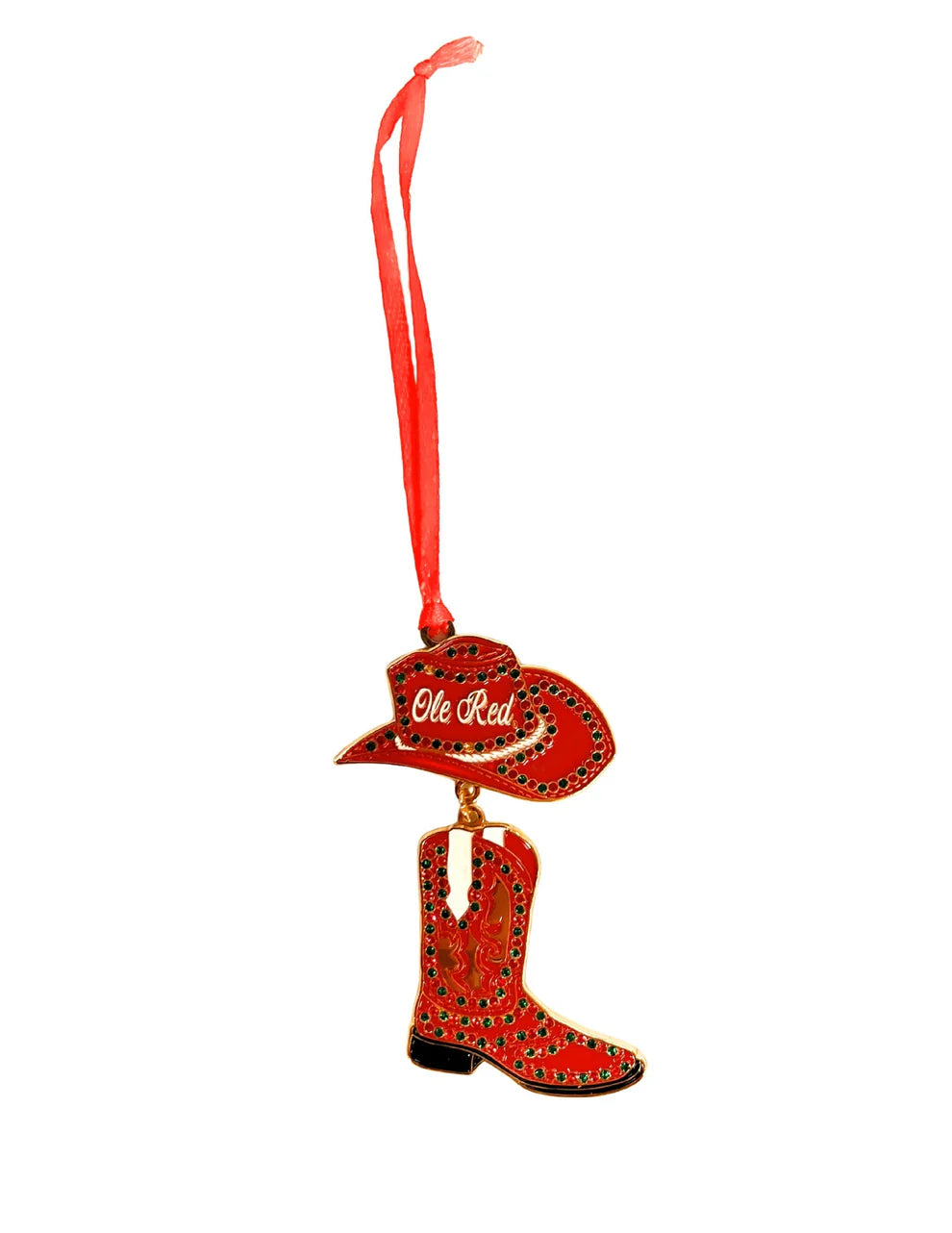 Ole Red Bling Cowboy Hat & Boot Ornament