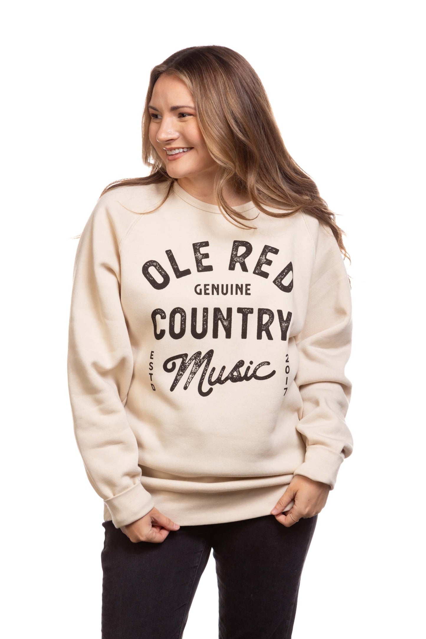 Ole Red Cream Crew Neck Sweatshirt