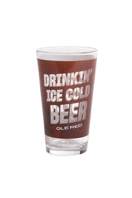 Ole Red Ice Cold Beer Pint Glass