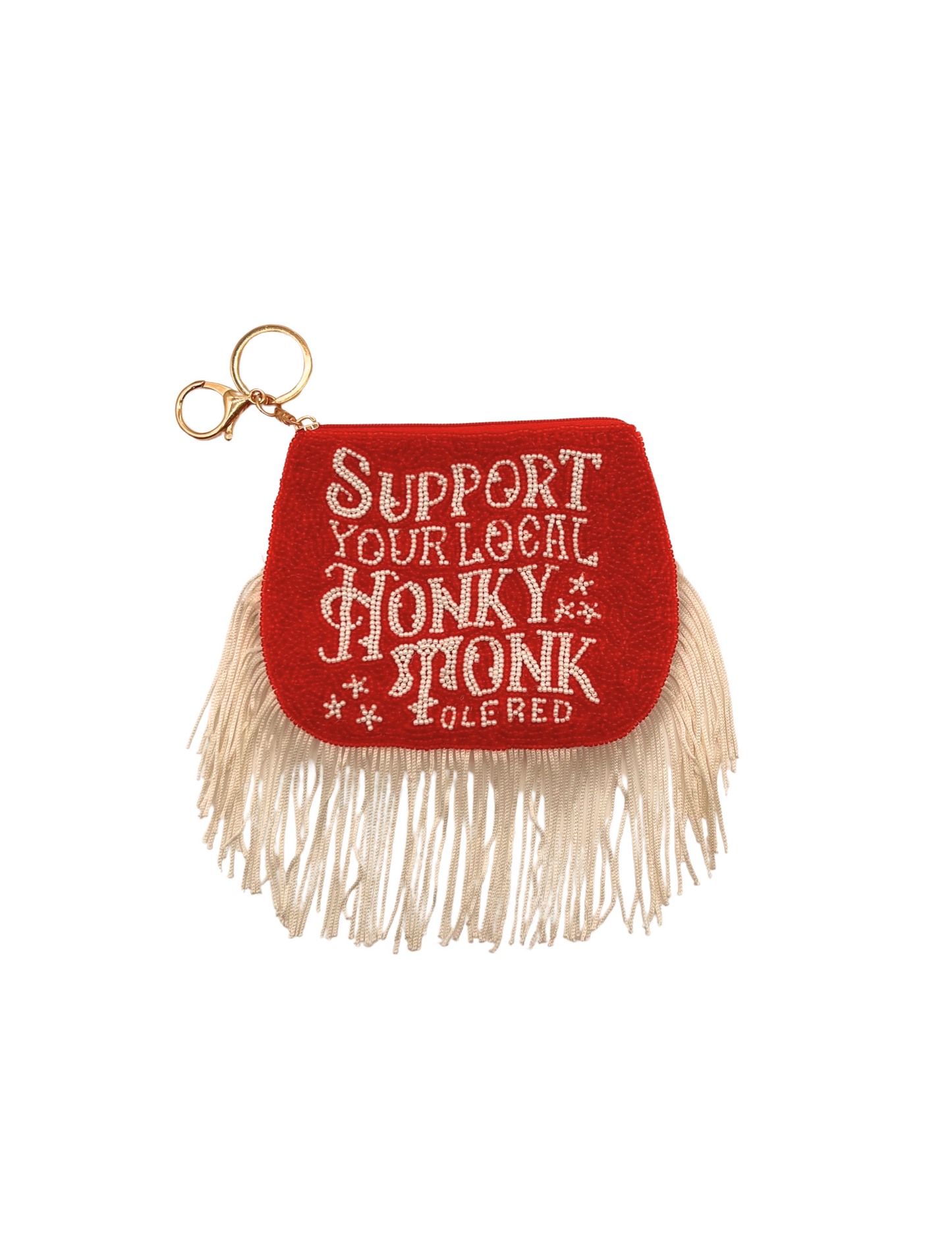 Ole Red Support Your Local Honky Tonk Beaded Fringe Pouch