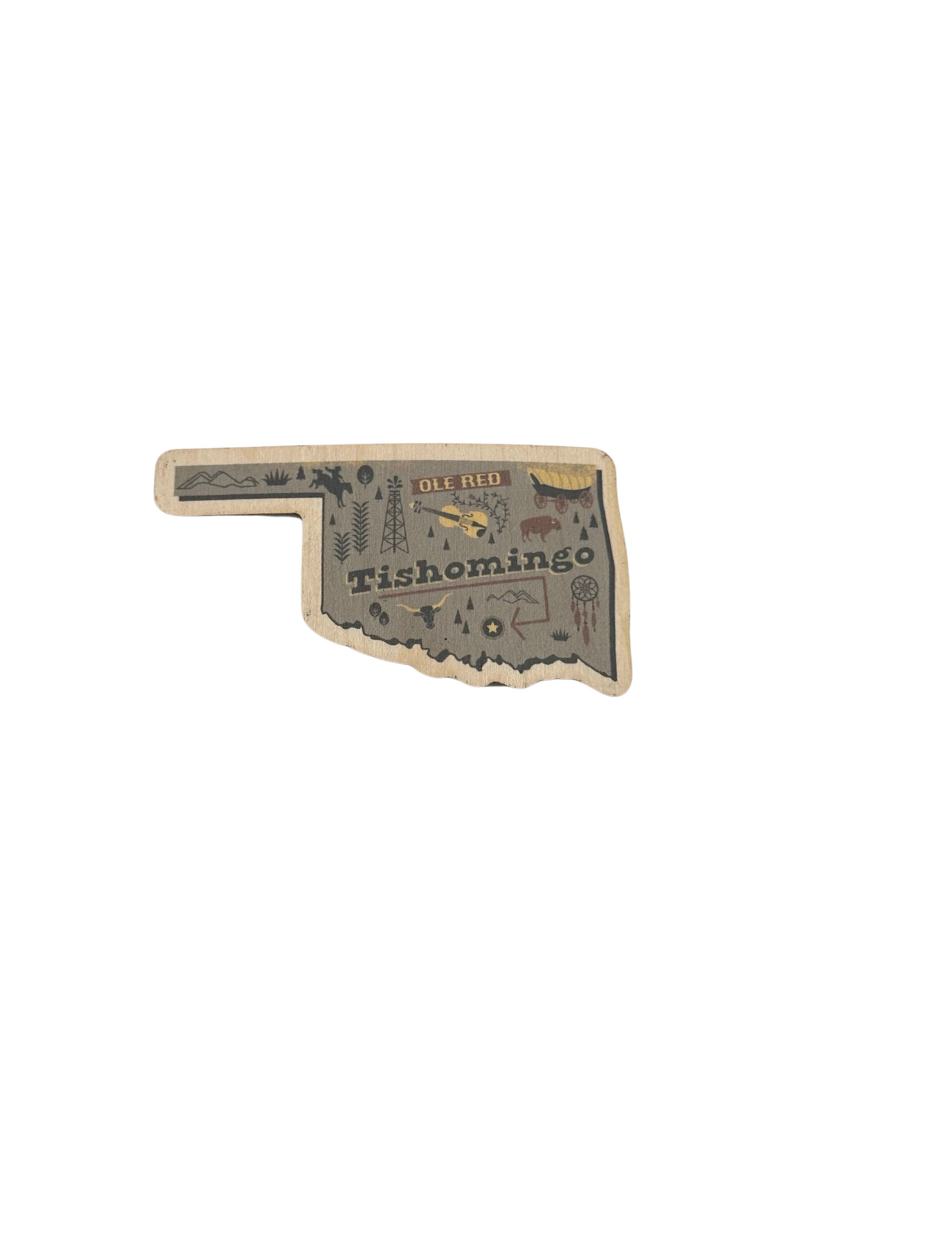 Ole Red Tishomingo Wood State Outline Sticker