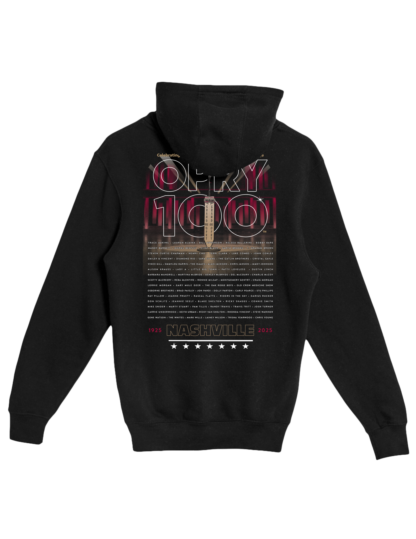 Opry 100 Member List Stage Zip Up Sweatshirt