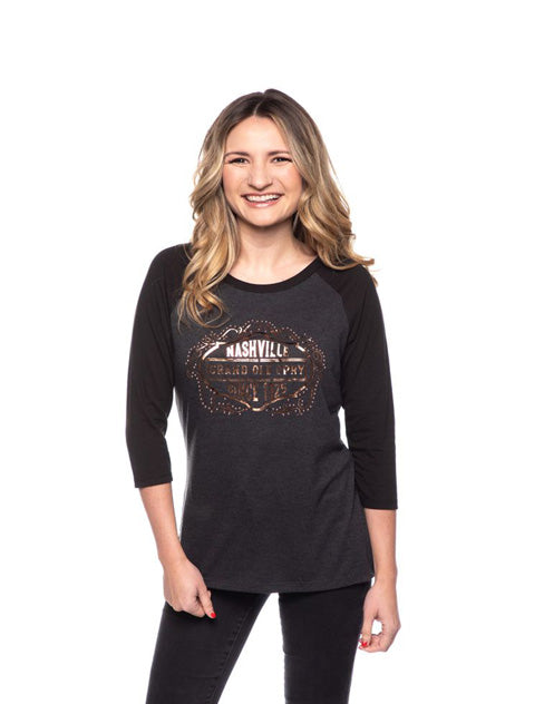 Opry Flourish Logo Bling Raglan