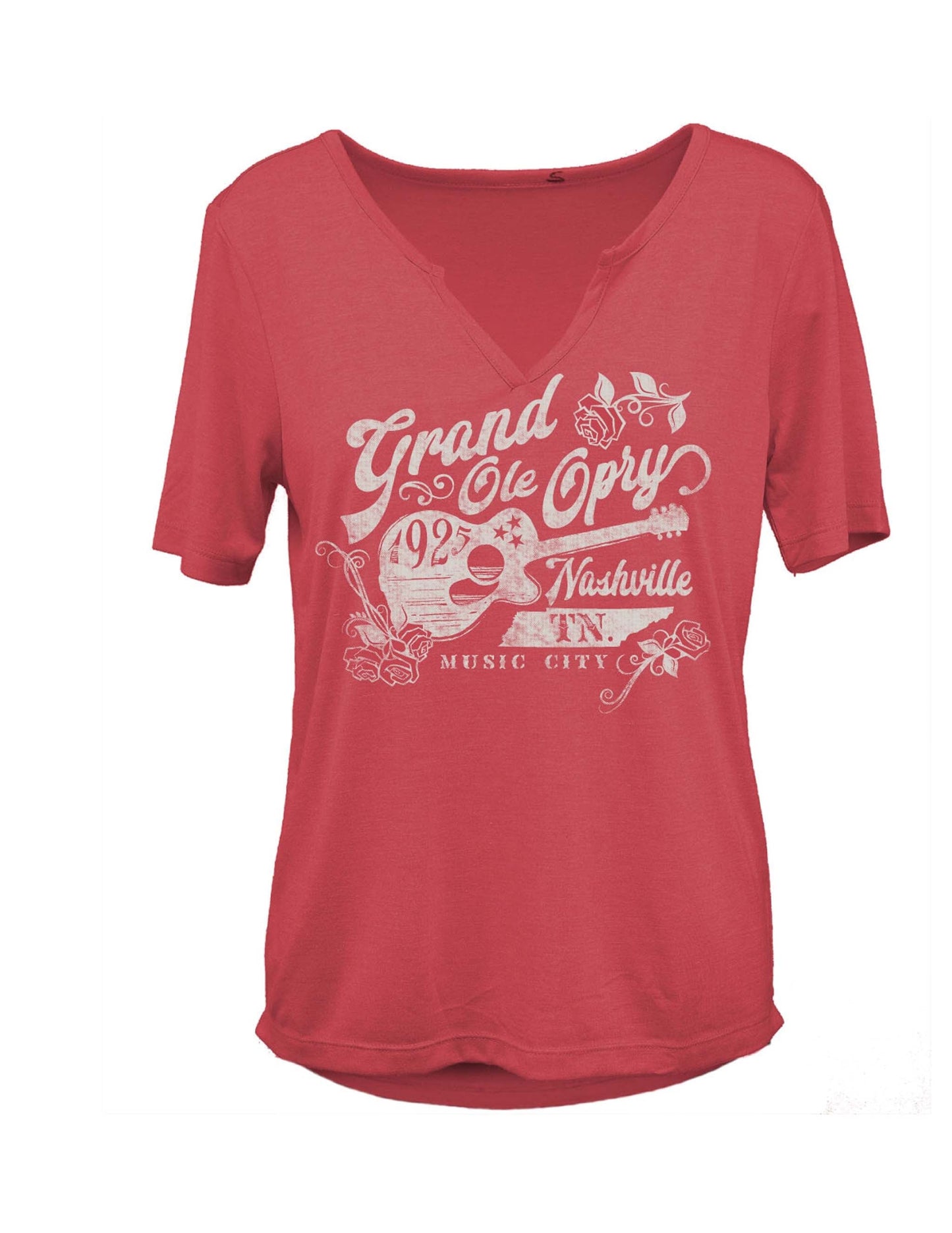 Opry Guitar Rose V-Neck T-Shirt