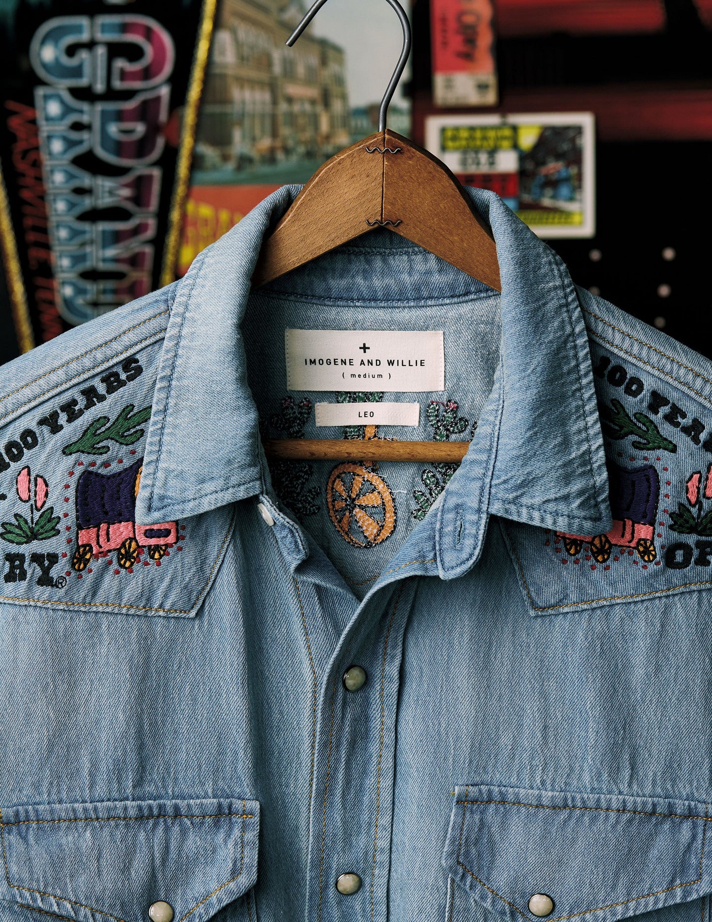 Opry Imogene + Willie Embroidered Denim Shirt