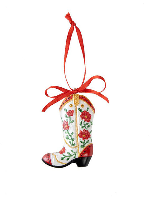 Opry Resin Flower Cowboy Boot Ornament