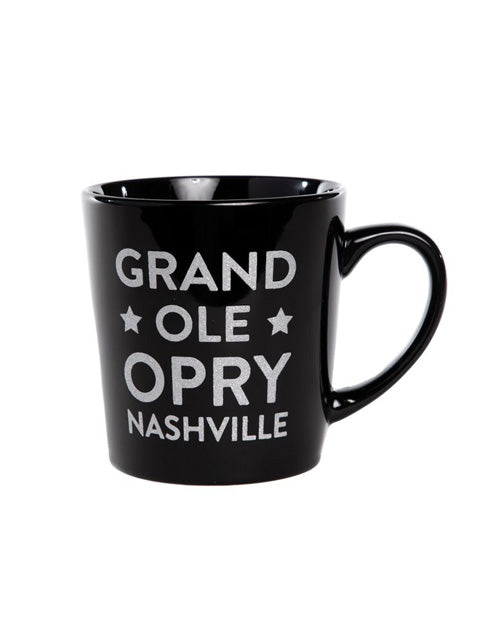Opry Silver Glitter Black Mug