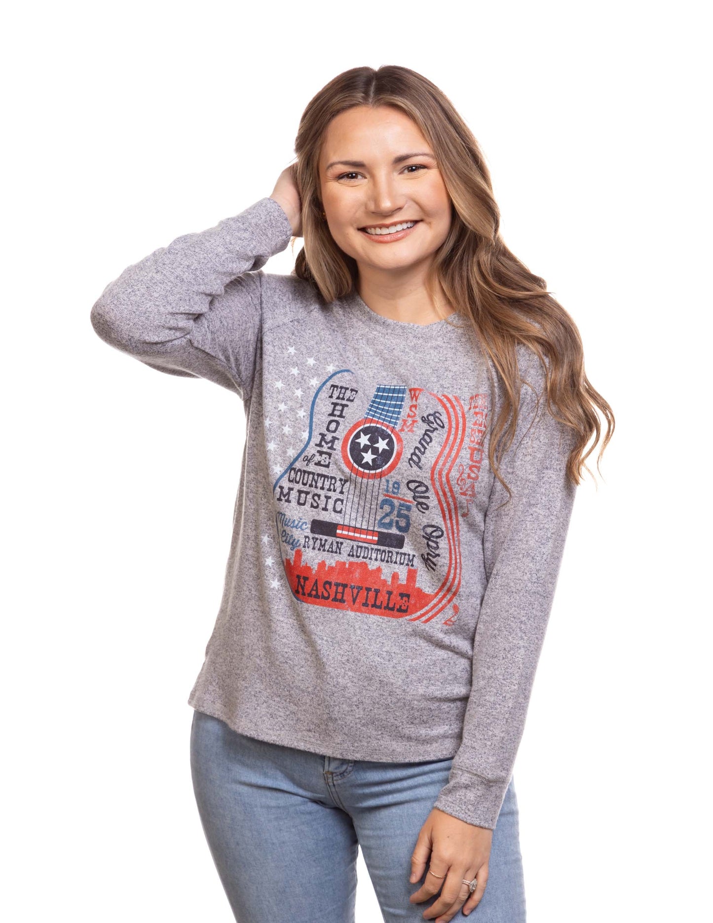 Opry Tri-Star Guitar Sweater Top