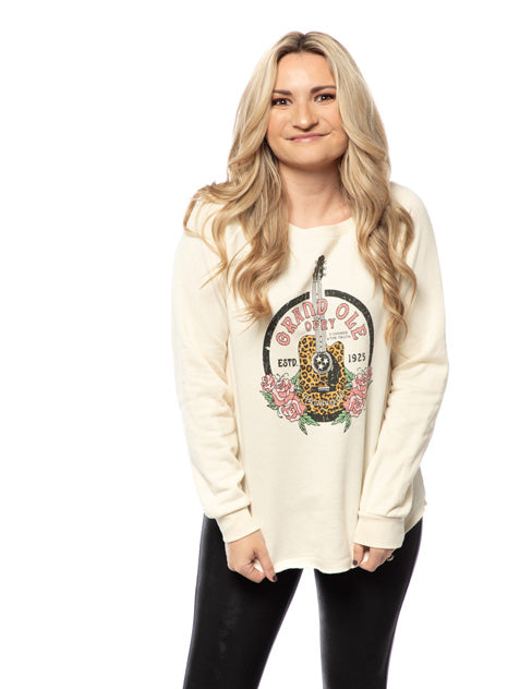 Opry Women's Leopard Guitar Sweatshirt