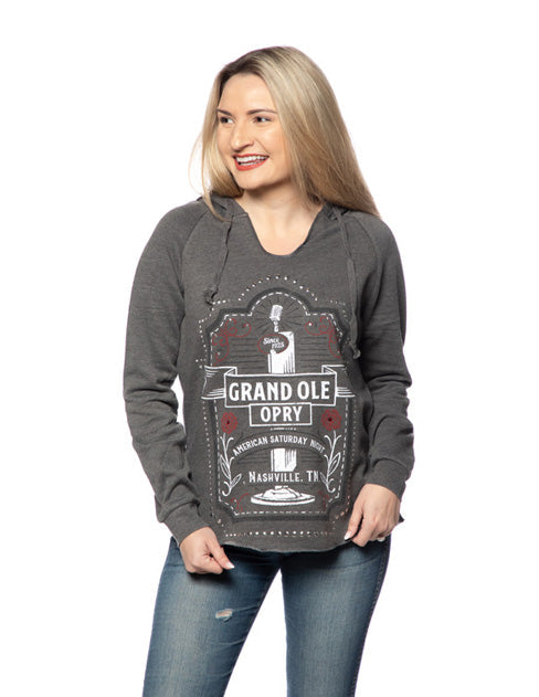 Opry Womens Sequin Floral Mic Hoodie