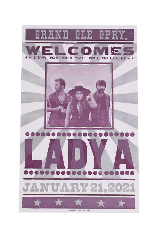 Lady A Official Opry Induction Hatch Show Print