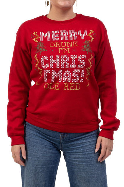 Ole Red Merry Drunk Christmas Unisex Holiday Sweatshirt