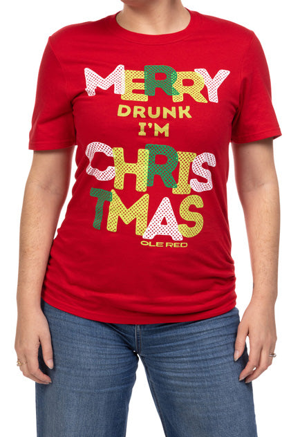 Ole Red Merry Drunk Christmas Unisex Tee