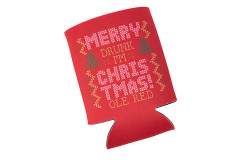 Ole Red Merry Drunk Christmas Holiday Koozie-