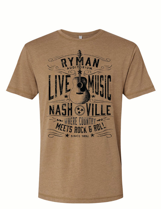 Ryman Country Meets Rock Guitar T-Shirt