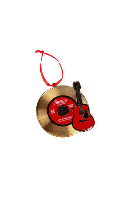 Ryman Gold Record with Guitar Ornament