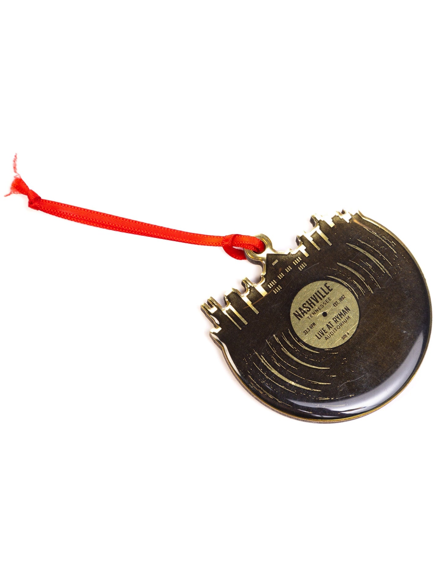 Ryman Nashville Skyline Record Ornament