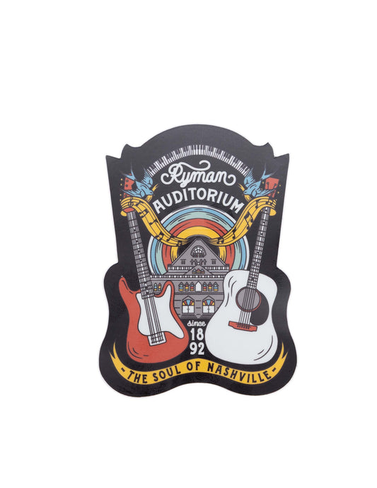 Ryman Rainbow Crossed Guitars Decal