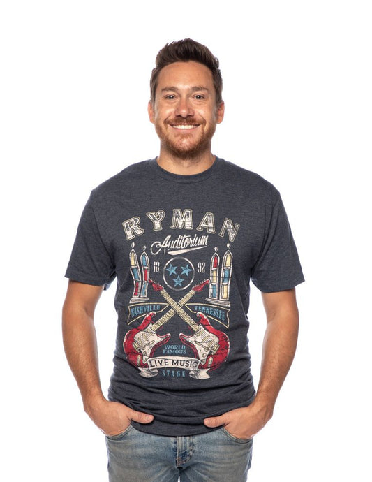 Ryman Unisex Crossed Rock Guitar T-Shirt