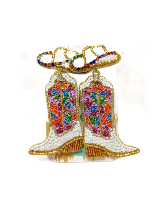 Swifty Boots Beaded Earrings