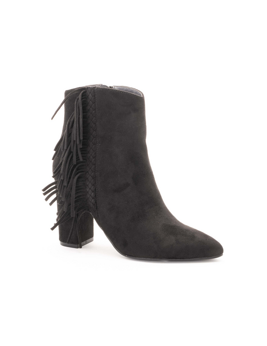 Westbound Fringe Faux Suede Booties by Corkys