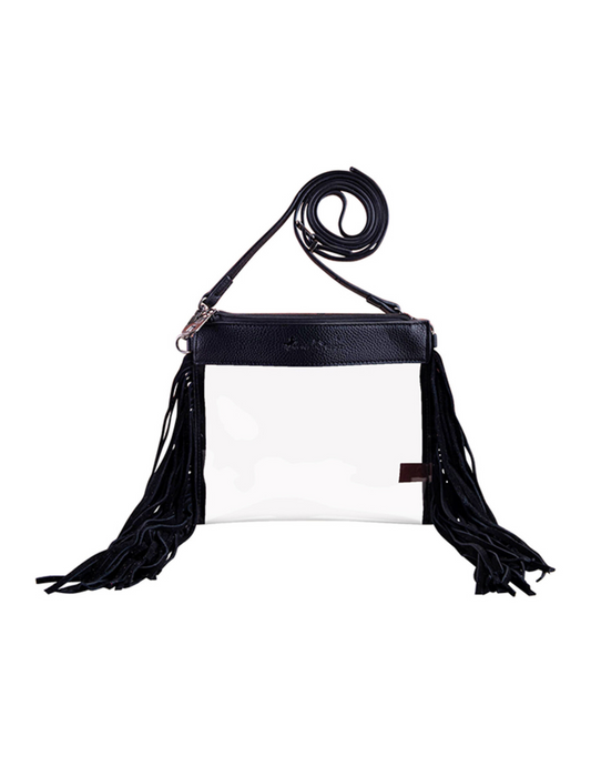 Western Guitar Strap Clear Fashion Bag with Fringe