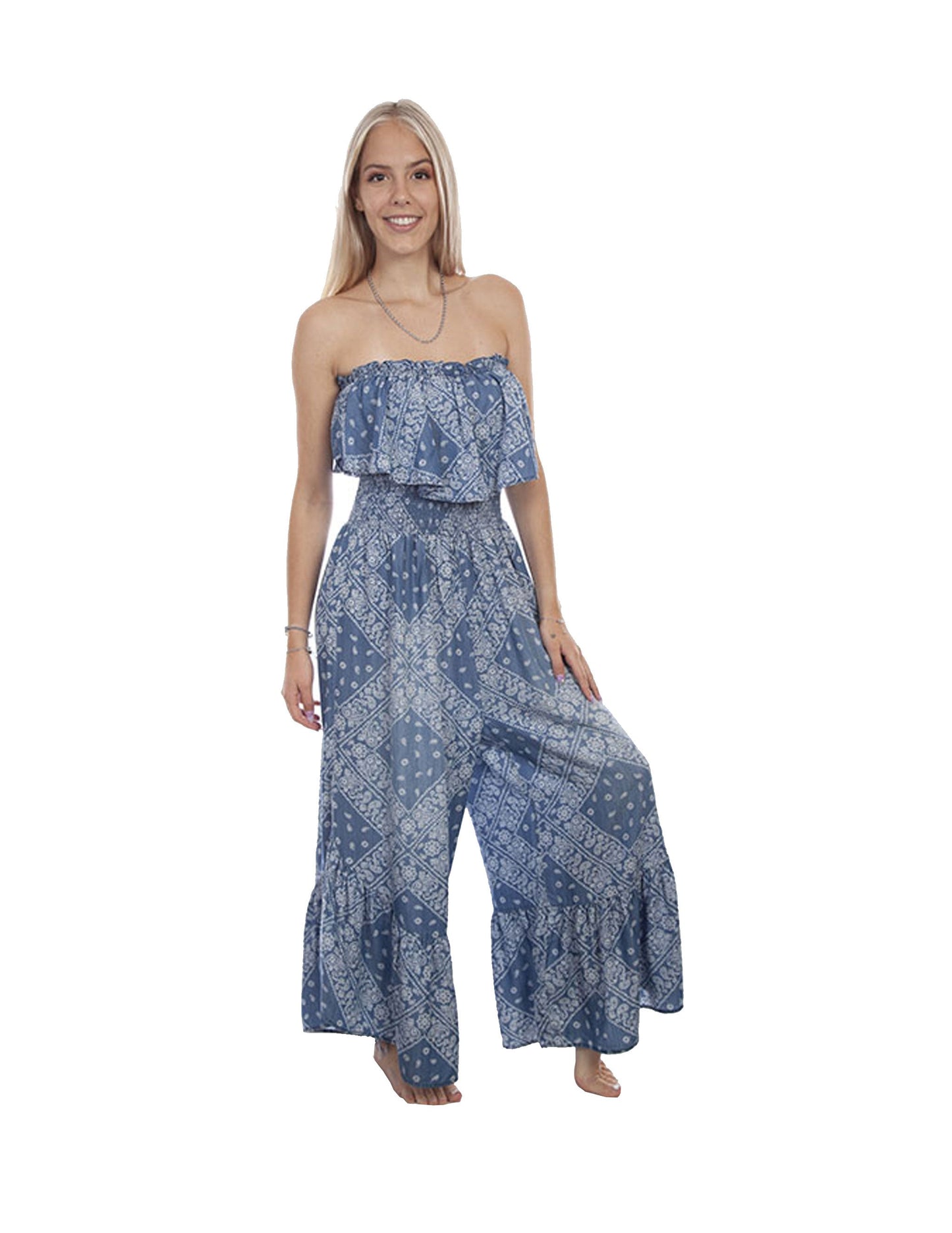 Women's Scully Strapless Bandana Print Jumpsuit