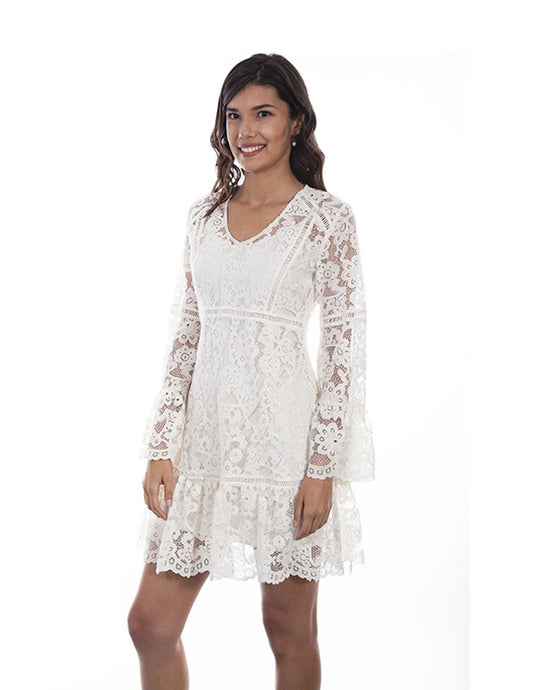 Women's Scully White Lace Bell Sleeved Dress