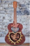 Song Bird With Hearts Deco Guitar